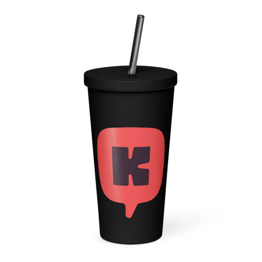 Thermo cup with straw