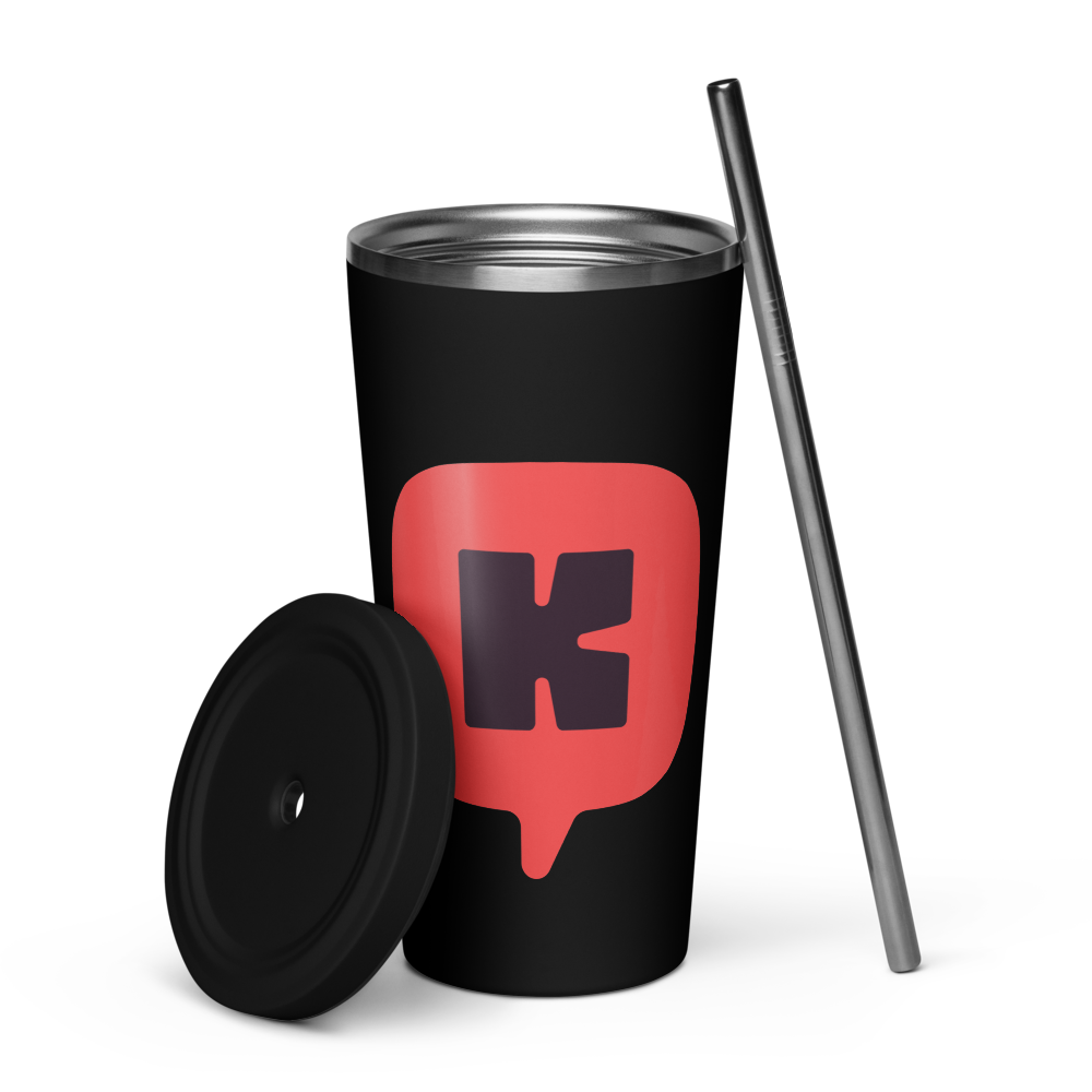 Thermo cup with straw