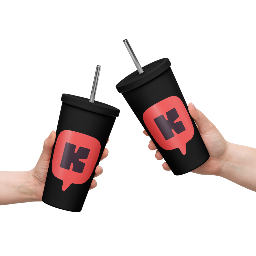 Thermo cup with straw