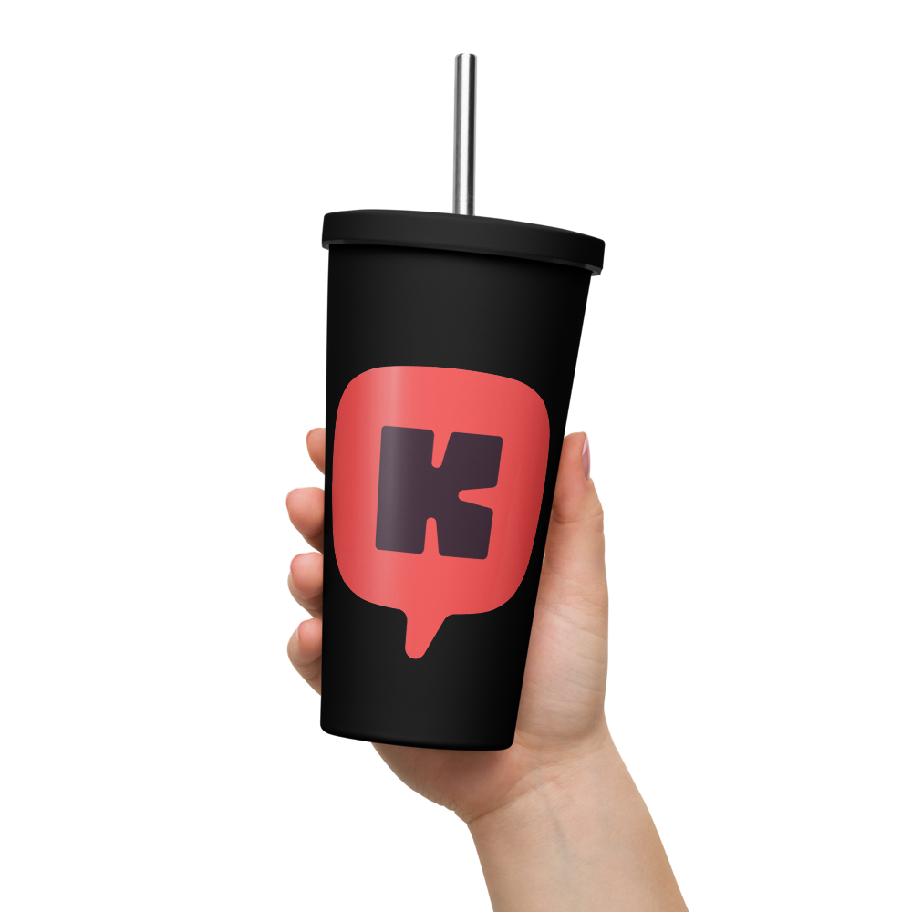 Thermo cup with straw