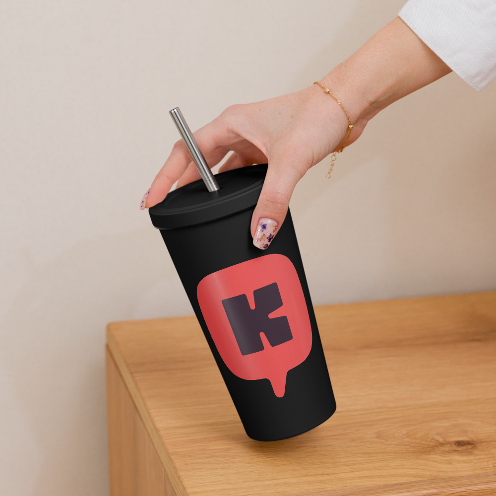 Thermo cup with straw